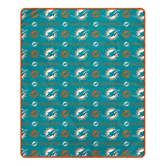 Pegasus Miami Dolphins 50" x 60" Repeat Big Logo Wordmark Ultra Soft Blanket