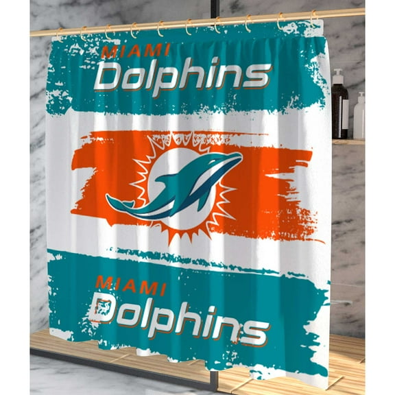 Pegasus Miami Dolphins Shower Curtain & Bath Mat Set