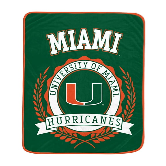Pegasus Miami Hurricanes 50" x 60" University Crest Ultra Soft Blanket