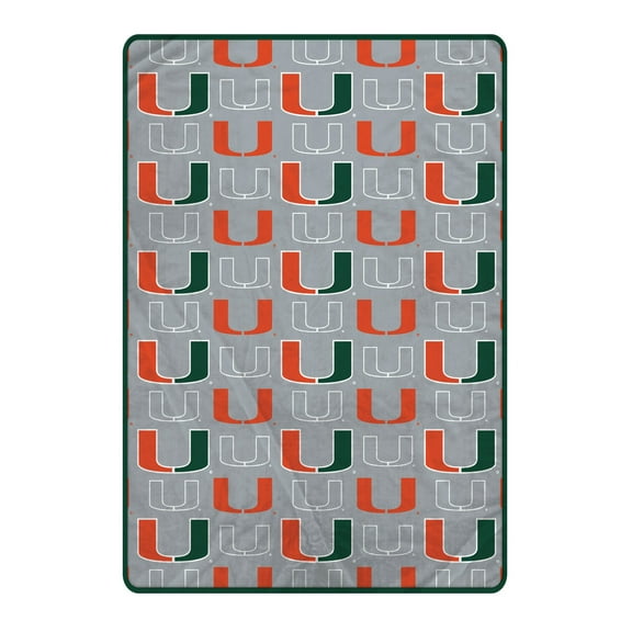 Pegasus Miami Hurricanes 66" x 95" Oversized Logo Roll Ultra Cozy Blanket