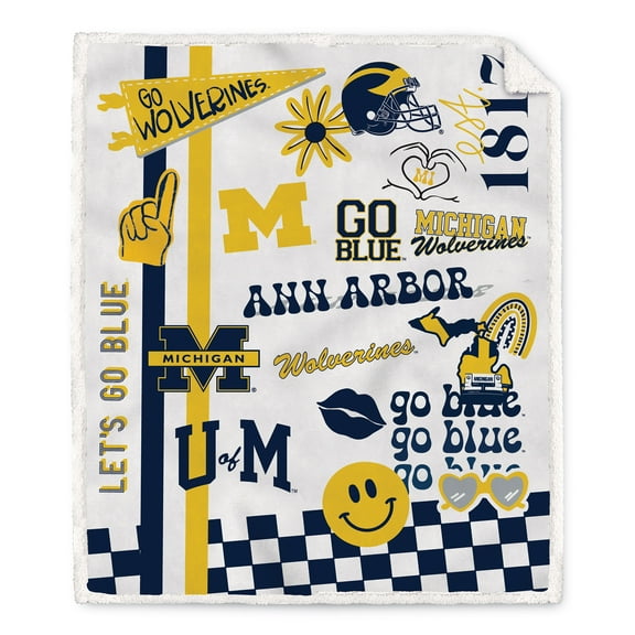Pegasus Michigan Wolverines 60" x 70" Loco Fan Ultra Cozy Sherpa Blanket