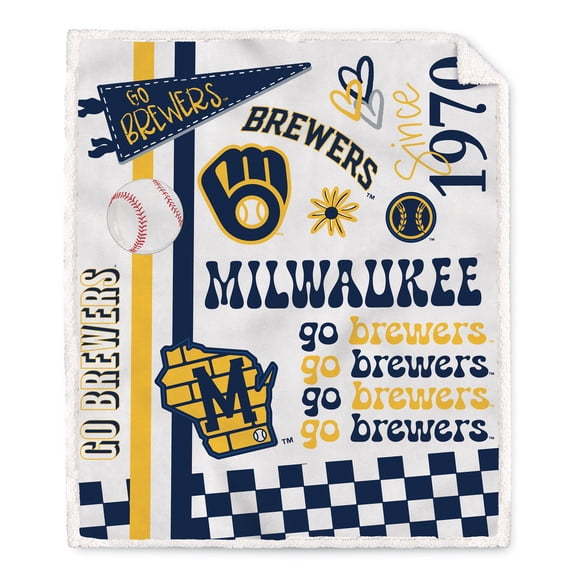 Pegasus Milwaukee Brewers 60" x 70" Loco Fan Ultra Cozy Sherpa Blanket