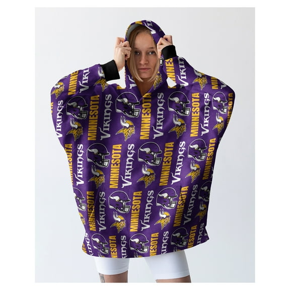 Pegasus Minnesota Vikings Homefield Repeat Logo Wearable Hooded Blanket