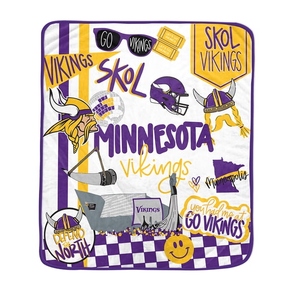 Pegasus Minnesota Vikings 60- x 70- Fan Favorite Royal Plush Blanket