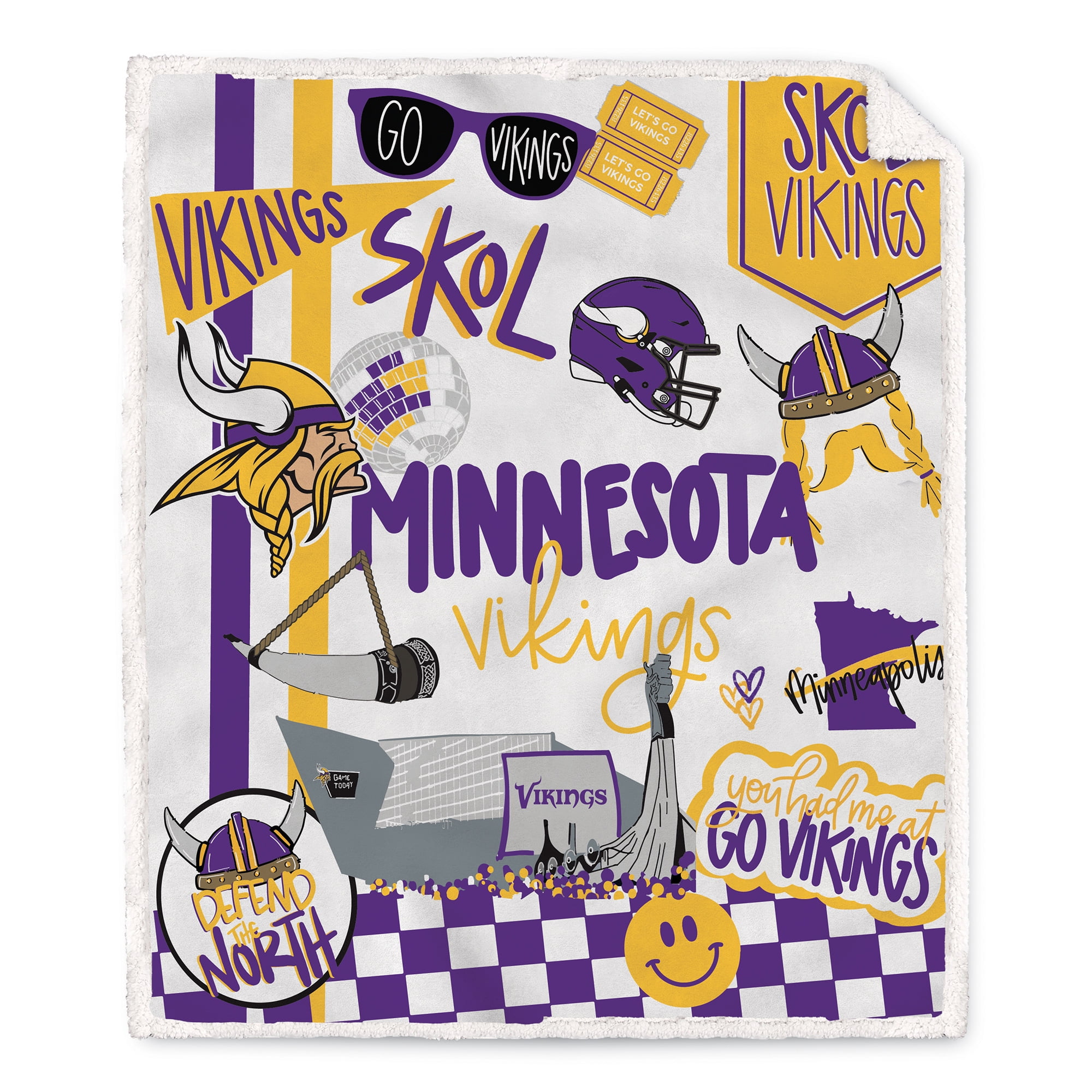 Couverture polaire - Minnesota Vikings, marque déposée NFL