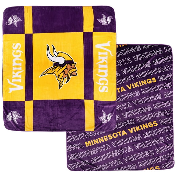 Pegasus  Minnesota Vikings 60- x 70- Reverse Block Double-Sided Ultra Cozy Blanket