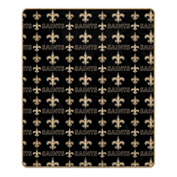 Pegasus New Orleans Saints 50" x 60" Repeat Big Logo Wordmark Ultra Soft Blanket