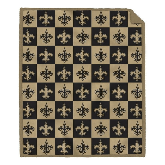 Pegasus New Orleans Saints 60" x 70" Tonal Logo Box Ultra Cozy Sherpa Blanket