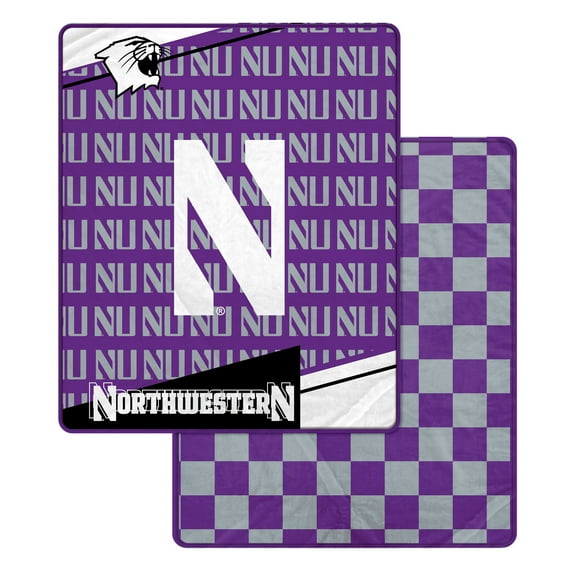 Pegasus Northwestern Wildcats 60" x 70" Diagonal Ghost Checkered Double-Sided Blanket
