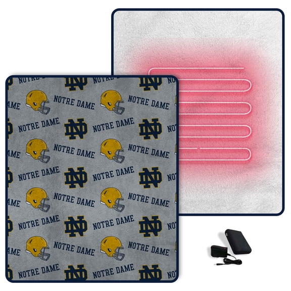 Pegasus Notre Dame Fighting Irish Scattered Logos 60" x 70" Heated Blanket