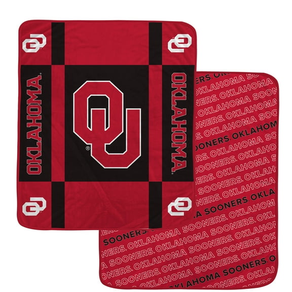 Pegasus Oklahoma Sooners 60- x 70- Reverse Block Wordmark Double-Sided Blanket