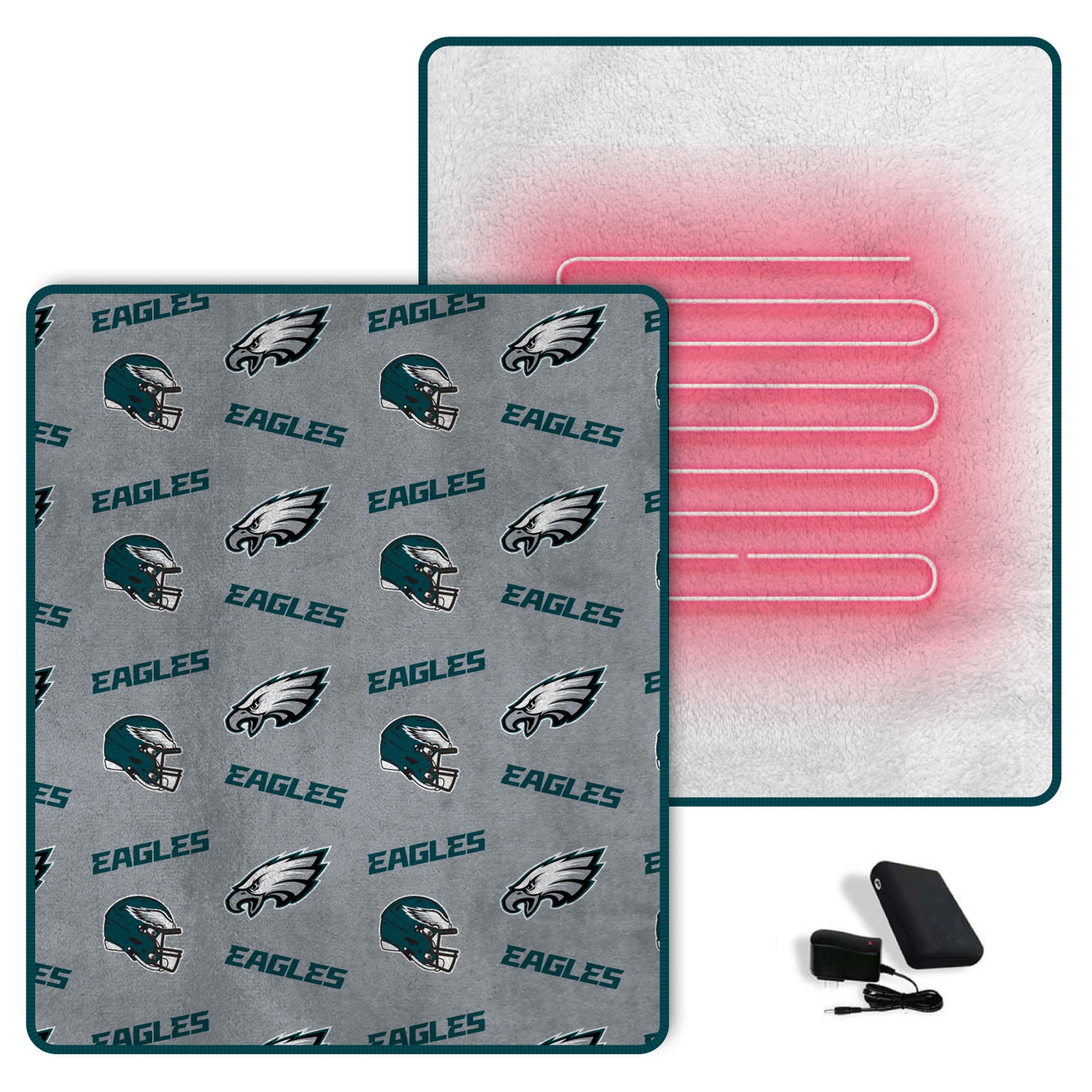 Pegasus  Philadelphia Eagles Scattered Logos 60" x 70" Heated Blanket