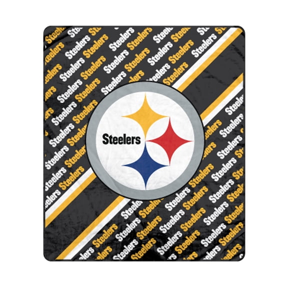 Pegasus Pittsburgh Steelers 60" x 70" Diagonal Lined Wordmark Ultra Soft Blanket