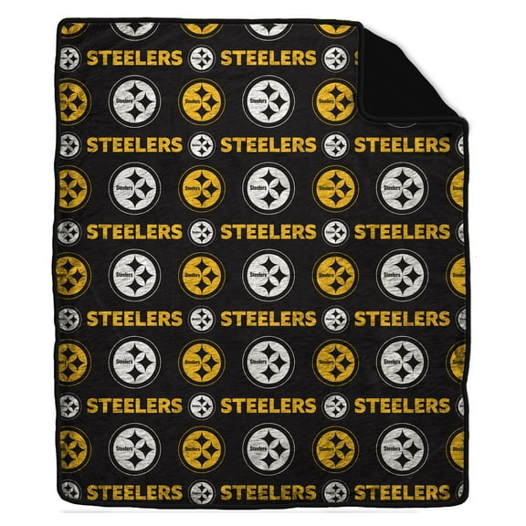 Pegasus Pittsburgh Steelers Tonal Wordmark 60" x 70" Faux Fur Blanket