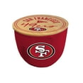 thumbnail image 1 of Pegasus San Francisco 49ers 16oz. Script Circle Wood Top Ceramic Candle, 1 of 1