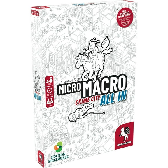 MicroMacro: Crime City 3: All in - Board Game by Pegasus Spiele - 1-4 Players - Board Games for Family - 15-45 Minutes of Gameplay - Games for Game Night - Teens and Adults Ages 14+ - English Version
