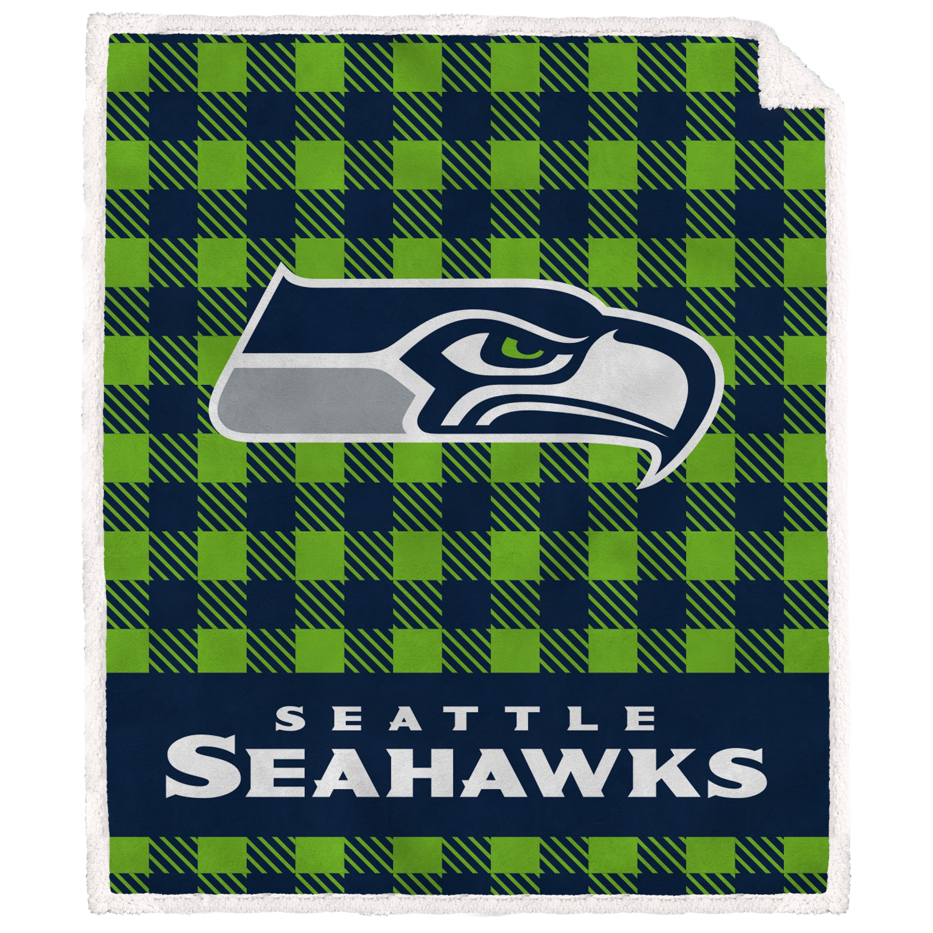 Pegasus Sports LLC NFL Buffalo Check Flannel Fleece Sherpa Blanket