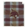 thumbnail image 1 of Pegasus Texas State Bobcats 60- x 70- Plaid Steel Ultra Cozy Sherpa Blanket, 1 of 1