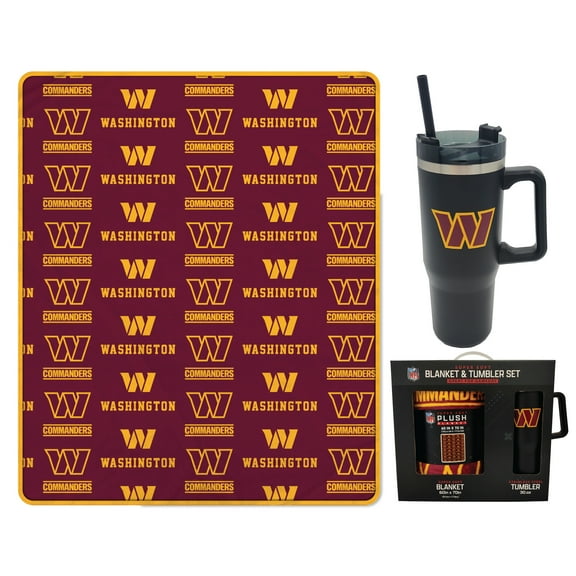 Pegasus Washington Commanders 60" x 70" Logo Blanket and 30oz Stainless Steel Tumbler Combo