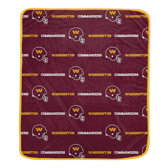 Pegasus Washington Commanders 60" x 72" Repeat Helmet Wordmark Ultra Soft Blanket