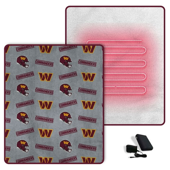 Pegasus Washington Commanders Scattered Logos 60" x 70" Heated Blanket