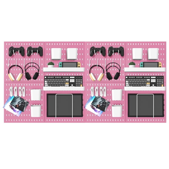 Pegboard Combination Kit, 25.2" x 25.2" Wall Mounted Storage Set with 4 Pegboards & 20 Accessories Hanging, Peg Boards Organizer
