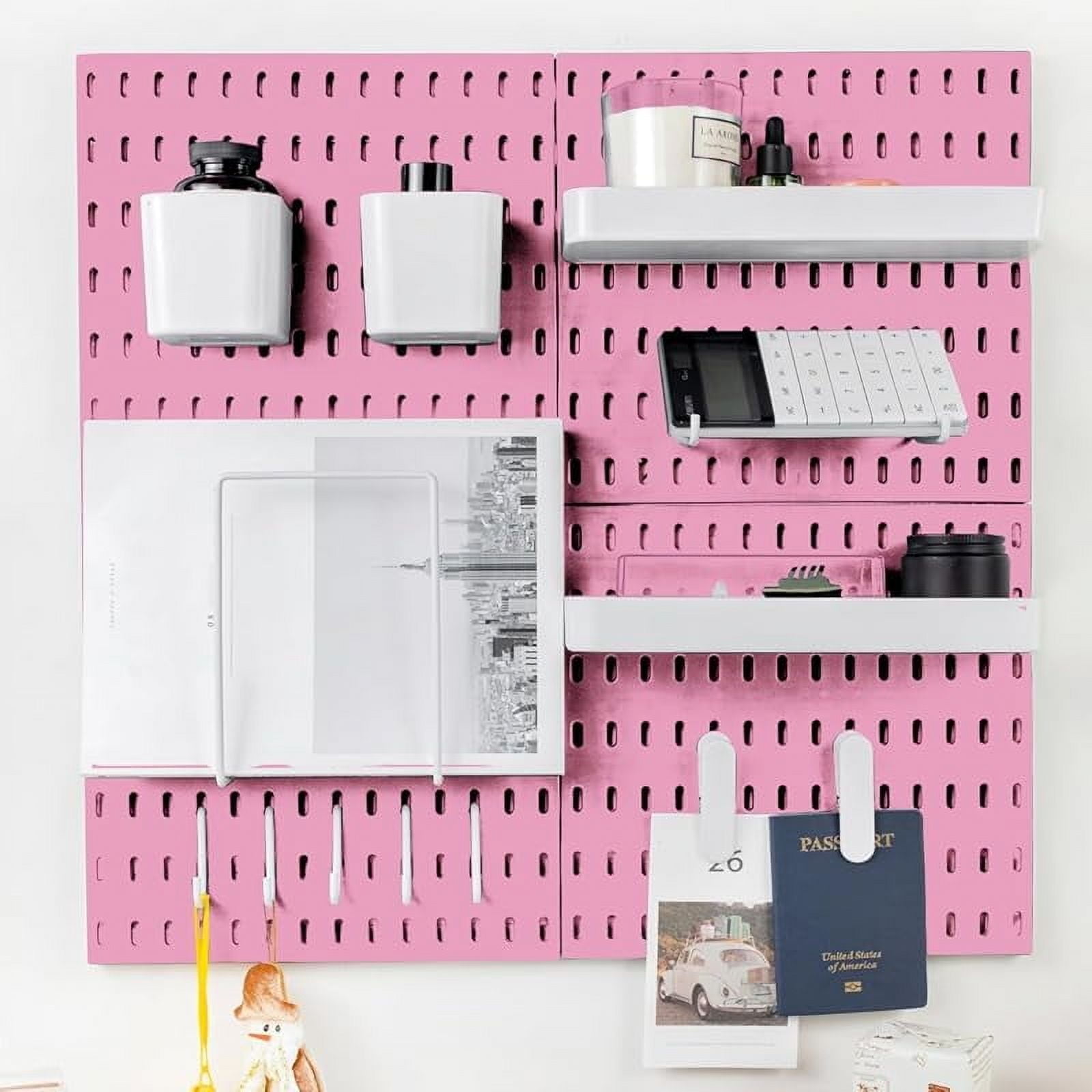 Wall Organizer 27Pcs Pegboard Combination Kit, Peg Board With 6 Screwdriver Organizer