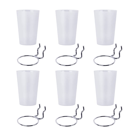 Pegboard Cup with Rings,Clear Plastic Round Storage Bins,Set of 6 with Cup Holder for Office,Bathroom,Kitchen, Bedroom,Organizing Accessories Hardware Tools