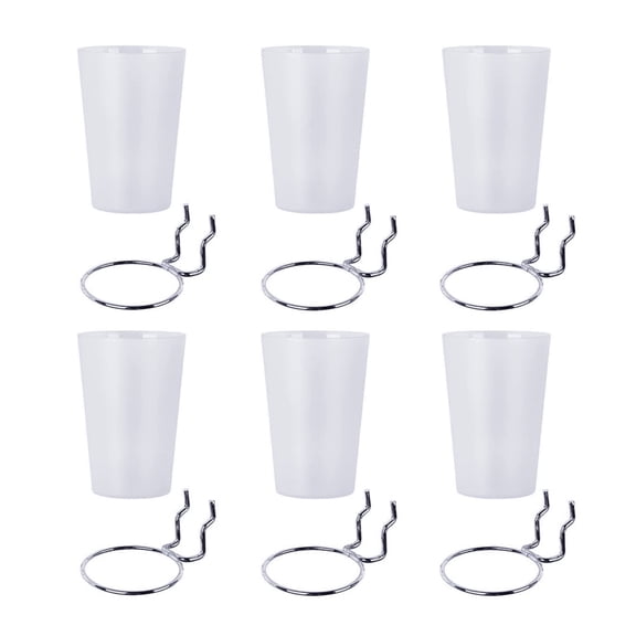 Pegboard Cup with Rings,Clear Plastic Round Storage Bins,Set of 6 with Cup Holder for Office,Bathroom,Kitchen, Bedroom,Organizing Accessories Hardware Tools