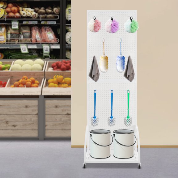 Pegboard Display Stand, Merchandise Display Rack, Retail Pegboard Rack 60x35x170cm