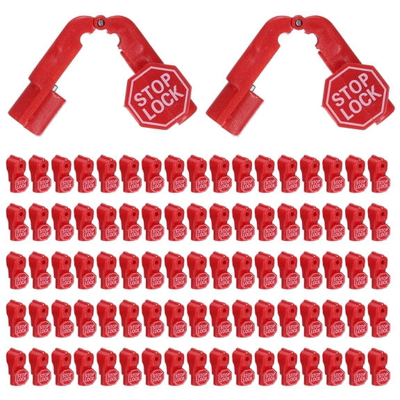 Pegboard Hook Stop Locks, 5mm Red Display Hook Locks 100Pcs, ABS Plastic Pegboard Anti-Theft Accessory for Retail Shop Shopping Center Supermarket Mobile Phone Store