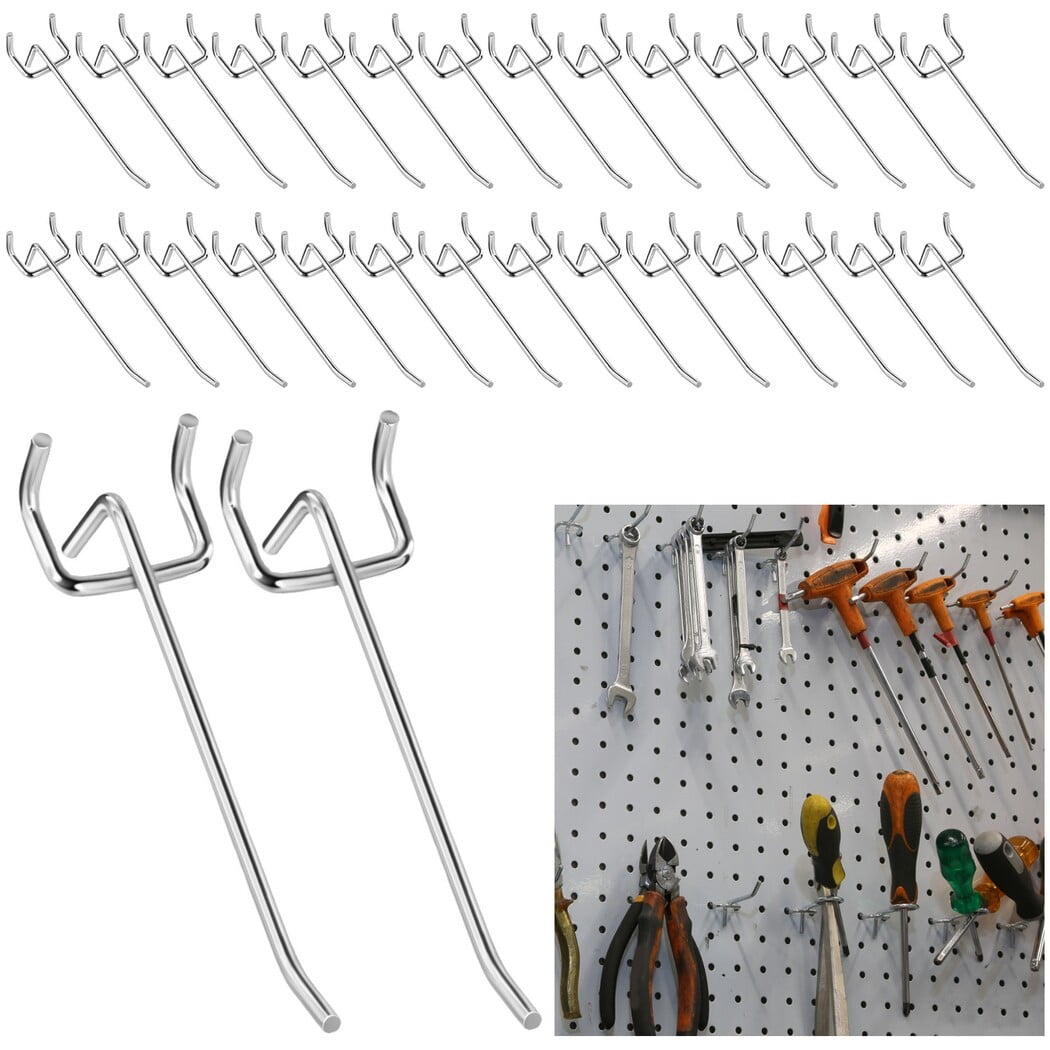 Pegboard Hooks, 100pcs HeavyDuty Peg Hooks 4’’ for 1/4’’ & 1/8