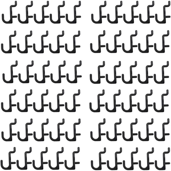 Pegboard Hooks, 60 Pcs J Shape Peg Hooks, Black Peg Board Hooks Assortment, Pegboard Accessory for Garage Tool Storage Organizer, Accessories, Jewelry Hanging