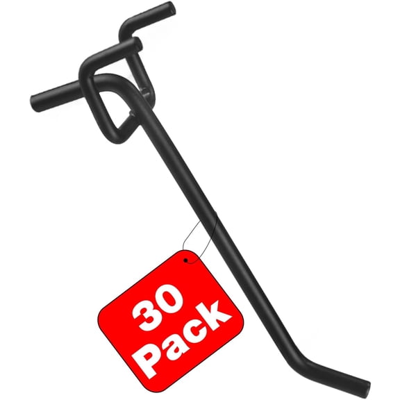 Pegboard Hooks Accessories - 30pcs 4inch Metal Peg Board Tool Hangers, Fits 1/8 1/4 Pegs Slots, Wall Organizer Shelving Racks, Hanging Display Storage Holders for Garage Craft (Black)