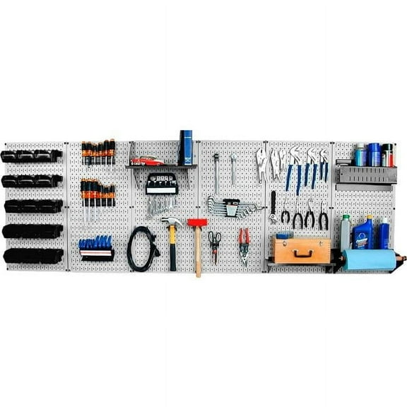 Pegboard Master Workbench Kit, Gray & Black - 96 x 32 x 9 in.
