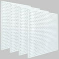 thumbnail image 1 of Pegboard Rack Garage Storage Steel Horizontal Peg Board Pack,Steel Pegboard Heavy Duty- 4 Pack 16-Inch X 16-Inch Metal Peg Board Tool Organization Panels(White), 1 of 12