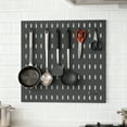 thumbnail image 1 of Pegboard Shelf, ZzCityTK Durable Plastic Wall Organizer, 30x30cm Black White Storage Rack Easy Install Space Saver, 1 of 6