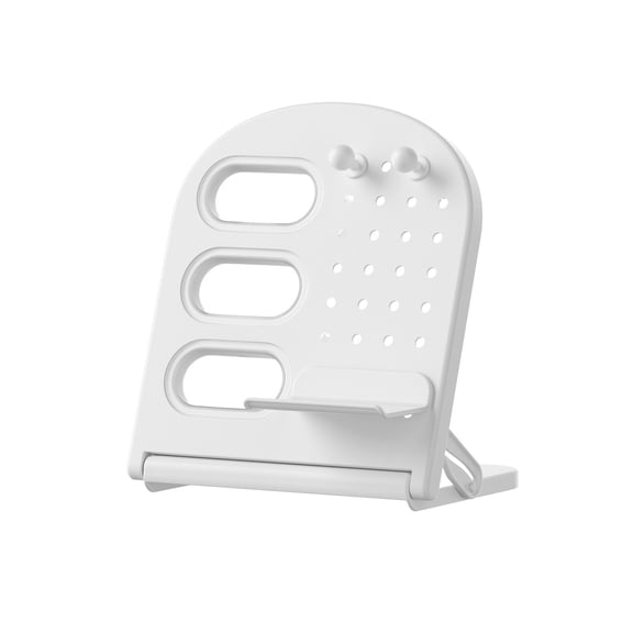 Pegboard Slant Pen Holder & Desk Organizer - Foldable Large Capacity Caddy for Stationery, Makeup Brushes & Tools, 7.6x5.8x8.5 Inch, White