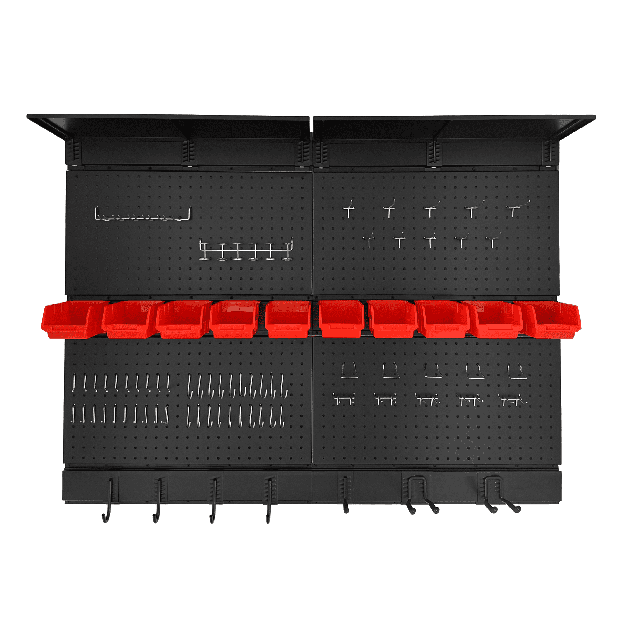 Pegboard Wall Organizer,48 x 36 inch Garage Storage Pegboard ,Metal Peg Board with Hooks & Storage Bins, Tool Panel Organizer
