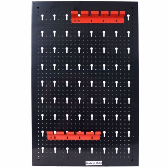 Pegboard Wall Organizer 4ft Metal Garage Pegboard Tool Organizer w/3 Pegboards Drill Bit Rack Wrench Rack Accessories Wall-Mounted Tool Pegboard for Workshop Warehouse Black