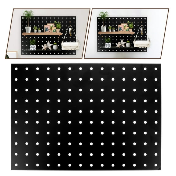 Amosfun Garage Wall Mount Metal Pegboard Panel for Tool Organization Black