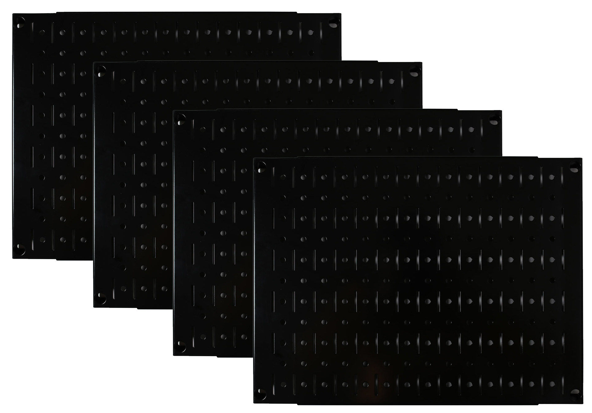 Pegboard Wall Organizer Tiles - Wall Control Modular Black Metal Pegboard Tiling Set - Four 12-Inch Tall x 16-Inch Wide Peg Board Panel Wall Storage Tiles - Easy to Install (Black) - image 1 of 11