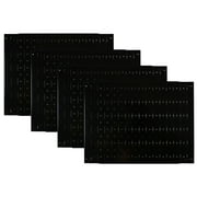 Pegboard Wall Organizer Tiles - Wall Control Modular Black Metal Pegboard Tiling Set - Four 12-Inch Tall x 16-Inch Wide Peg Board Panel Wall Storage Tiles - Easy to Install (Black)