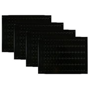 Pegboard Wall Organizer Tiles - Wall Control Modular Black Metal Pegboard Tiling Set - Four 12-Inch Tall x 16-Inch Wide Peg Board Panel Wall Storage Tiles - Easy to Install Black