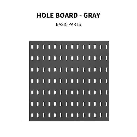 Pegboard Wall Panel 28x28cm | Perforated Hole Plate for Garage Kitchen Office Storage | Plastic Grid Panel for Tools Crafts Supplies | 1 Panel with 2 Mounting Films