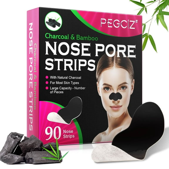 Pegciz Nose Pore Strips, Deep Cleansing Blackhead Remover Strips, 90 Count
