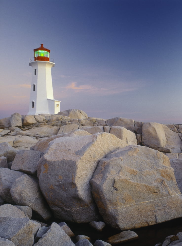 Peggys Cove Lighthouse Peggys Cove Nova Scotia Canada Canvas Art - Darwin Wiggett Design Pics (12 x 16)