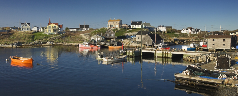 Peggys Cove Nova Scotia Canvas Art - Darwin Wiggett Design Pics (22 x 8)