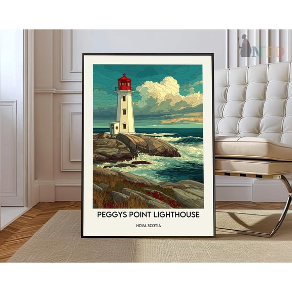 Peggys Point Lighthouse Poster, Unframed Paper Poster 8x10in