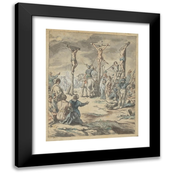 Pehr Hörberg 12x14 Black Modern Framed Museum Art Print Titled - The Crucifixion of Christ (Late 18th Century)